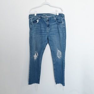 Old Navy Boyfriend Straight Ripped Distressed Jeans: Size 16